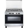 De'Longhi De Longhi FMX 96 Cucina a Gas 5 Fuochi con orno Elettrico Multifunzione 90x60, colore Inox