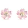 Monde Petit Mondepetit - Orecchini ragazza Madreperla Fiore Zircone 2 mm Oro Giallo 9K - Scatola Regalo - Certificato di garanzia