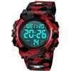 aswan watch Orologio Digitale Bambino con Sveglia, Cronometro, Data, Luce LED-Orologio da polso Ragazzo con Cinturino in Silicone-Blu,S/M