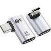 Cable Matters confezione multipla adattatore angolare USB C retto da 40 Gbps con PD da 240W (adattatore USB C angolare di 90 gradi) nero - Compatibile con porte Thunderbolt 4, USB4 Angle Adapter
