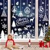 BHGWR Vetrofanie Natalizie, 9 Fogli Adesivi Natalizi per Finestre Decorazioni Natalizie per Vetrine Negozio Grandi Albero Fiocco di Neve Riutilizzabili Vetrofanie Natale Addobbi Natalizi per la Casa Interno