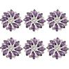 FINGERINSPIRE 6pcs Bottoni a Fiore in Ottone con Strass, 26MM Cristallo Indigo, Bottoni da Cucire con 1 Foro e Retro Piatto, Bottoni a Fiocco di Neve in Strass per Artigianato Fai-da-Te