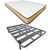 DUÉRMETE ONLINE - Letto completo con materasso viscopiccolo reversibile + rete rinforzata 40 x 30 mm con 6 gambe metalliche filettate, 135 x 190 cm