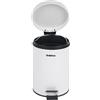 Beldray LA038098WHT Pattumiera rotonda con coperchio a chiusura ammortizzata, capacità 3L, con pedale intelligente, facile da svuotare, smaltimento rifiuti, contenitore rifiuti, bianco