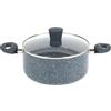 Russell Hobbs RH00849EU Nightfall Stone 24cm senza avambraccio, alluminio pressato, protezione da induzione, senza PFOA, manici morbidi, pentola con coperchio, per salse, pasta, verdure, marmo blu