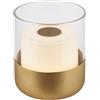 BRILONER - Mini lampada da tavolo a LED senza fili, lampada da comodino dimmerabile, lampada da scrivania, lampada da lettura, lampada da tavolo per esterni e interni, luce bianca calda, 9x10cm, oro