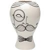 Kare Vaso di Design Favola Men, Nero/Bianco, Decorativo da Tavolo per Fiori, 30 cm