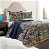 Lush Decor Clara Quilt - Set di biancheria da letto reversibile, 3 pezzi, per letto matrimoniale/matrimoniale, colore: blu navy