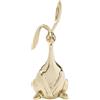 Kare Statuetta decorativa di design Bunny, oro, coniglio, alluminio, realizzata a mano, pezzo unico, 52 x 26 x 15 cm (altezza x larghezza x profondità)