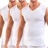 HERMKO 3050 - Confezione di 3 canottiera da uomo con scollo a V, Uomo, 3050, bianco, D 12 = EU 6XL