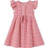 Ugitopi Vestito Cotone e Lino Maniche Svolazzanti Abito Bambina Beige 120