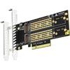 GLOTRENDS PA21 Dual Adattatore M.2 NVMe a PCIe 4.0 X8 senza biforcazione PCIe, configurazione RAID M.2 NVMe tramite strumento OS (supporta dimensioni 22110/2280)