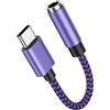 Vedfoad Adattatore USB C su jack da 3,5 mm per cuffie Aux Audio Adattatore per Samsung Galaxy A54 A55 A15 A53 A34 A33 A35 A14 S24 S23 S22 S21 S20 Ultra Note20, Huawei P70/P60
