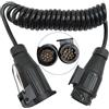 Techfection Cavo di prolunga Rimorchio 13 Poli 12V 3m Spiral Cavo Adattatore Rimorchio Cavo per Rimorchio Spina E Presa Rimorchio Estensione Cavo per Rimorchio Barca Caravan Portabici Camion Trattore