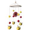 Herfair Campanello a vento per bambini, in legno con palline di feltro, animali marini, per lettino (A-15 x 42 cm)