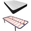 DUÉRMETE ONLINE - Letto completo con materasso Pocket Visco Reversibile (lato inverno/estate) + Rete Basic con 4 gambe morsetto, 105 x 190 cm