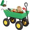 Outsunny Carrello da Giardino 75L in Acciaio e PP con Vasca ribaltabile e Maniglia, 109x52x94 cm, Verde|Aosom