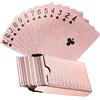 YuZhou Carte da poker in oro rosa, carte da gioco magiche, carte da poker magiche, carta da gioco in lamina d'oro, impermeabile, mazzo di carte da poker in plastica, per giochi in famiglia, feste di