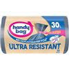 Handy Bag - Sacchetti per la spazzatura con pratico legame ultra resistenti, 30 l x 20 sacchetti - Fondo a prova di perdite - Massima tenuta - Pratica legata alla parte superiore della borsa - 100%