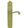 DT 2000 Sésame 632240 - Maniglia per porta su piastra in lega zama nichelata con chiavistello, colore: Ottone lucido