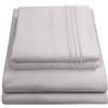 Sweet Home Collection 2100 Thread Count Sheet Soft Egyptian Quality Brushed Microfiber Set di Biancheria da Letto di Lusso Piatto, Lenzuolo con Angoli, 2 federe, Microfibra, Argento, Queen, 4 unità