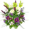 Admired By Nature Ammirato da Natura, dalia artificiale, gloria mattutina e ranuncolo e fiori misti cespuglio per casa, matrimonio, ristorante e ufficio, 30 steli Viola/Crema/Kiwi