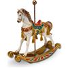 Henriette Festival Scultura in resina Cavallo a dondolo cm.42 x h.40 cod.D18476