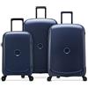 DELSEY PARIS BELMONT PLUS - Set di 3 valigie rigide per bagagli, ultra leggero, bagaglio a mano 55 cm,Bagaglio a mano media 76 cm, borsa 82 cm, colore: Blu
