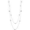 FULU AUTUMN Collana lunga con perle da donna, argento nero, catena statement, gioielli alla moda, catena lunga, vintage, regalo di compleanno per donne, 39 inches, Cristallo Perla, Non pietra preziosa