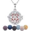 EUDORA Harmony Ball Collana con Diffusore di Oli Essenziali per Donne, Diffusore di Aromaterapia con Nodo Della Strega Medaglione con Pendente in Pietra Lavica Regali di Gioielli, 24 pollici, 7 pezzi