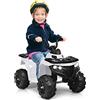 RELAX4LIFE 6V Quad Fuoristrada Elettrica Cavalcabile da Spiaggia per Bambini, Direzione Avanti/Dietro a 3 km/h, Musica con MP3 e USB con Volume Regolabile, con Ruote Antiscivolo (Bianco)