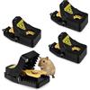 Flintronic Trappola per Topi, 4 Pezzi Trappola Ratti Riutilizzabile, Trappola per Topi per Interni ed Esterni, Trappola Ratti da Esterno, Cucina, Magazzino, Giardino