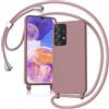 Keteen Cover per Samsung Galaxy A23 5G/4G con Collana Custodia con Cordino TPU Corda Silicone Case Bumper Regolabile Staccabile Shock Absorption Antiscivolo Protettiva Custodia Galaxy A23 5G/4G, Rosa