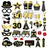 MZMing 30 pezzi Photo Booth Props Photo Booth Compleanno 30 Anni