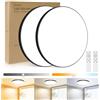 OUILA Plafoniera LED Soffitto Dimmerabile [2 Pezzi], 24W Lampada da Soffitto con Telecomando 3000K-6500K Plafoniera Bagno IP44 Impermeabile Ø28CM 2000LM Lampadario LED per Cameretta, Cucina, Soggiorno