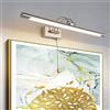 TYhogar LED Applique Parete Lampada 60cm 12W Illuminazione Specchio da Bagno IP44 3000K Nichel Regolabile Braccio Luce Dell'immagine Luci Lettura Comodino Interni Applique Da Parete Con Tirare l'interruttore