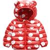 Minizone Giubbotto Bambini Invernale, Cappotto con Cappuccio Antivento Piumino Snowsuit Manica Lunga Giacca Caldo Outwear Vestiti Regalo 4 Anni,Rosso