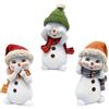 Dekohelden24 Bambini con neve - Non sentire nulla, vedere, dire - con cappello e sciarpa in arancione, verde e rosso, set da 3 pezzi, lunghezza 6,3 x 5 x 10,5 cm (lunghezza x larghezza x altezza)