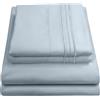 Sweet Home Collection Lussuoso set di biancheria da letto con lenzuolo piatto, lenzuolo con angoli, 2 federe, microfibra, blu nebbioso, queen size