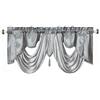 GOHD GOLDEN OCEAN HOME DECOR GOHD Valarie Fancy - Mantovana per finestra, 137 x 45 cm, in taffetà con morbido raso per aggiungere un tocco di lusso reale alla tua casa (grigio)
