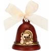 THUN - Campanella Limited Edition 2023 Rossa con Teddy in Ceramica Decorata a Mano, Decorazioni Natale Casa, 7.3x7.3x8.5 cm h