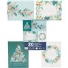 UK Greetings - Confezione da 20 biglietti di Natale assortiti con foglie invernali in 4 design