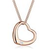 DIAMORE Elli Collana Donna Ciondolo Cuore Classico con Diamante (0,03 ct) in Argento Sterling 925