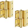Gedotec Cerniera per mobili in ottone a manovella Cerniera per porte da avvitare - H1919 | Cerniera a vite lunghezza 50 mm | Manovella D 7,5 mm | Battuta: destra | 2 pezzi - Cerniera a vite per porte