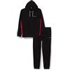 Champion Legacy Sweatsuits Powerblend Terry Color Tape Hooded Tuta Sportiva, Nero, S Uomo