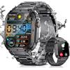 ESFOE Orologio Smartwatch Uomo,1,96'' Orologio Uomo Sportivo Contapassi Pressione Sanguigna Cardiofrequenzimetro,IP67 Smartwatch Android IOS