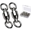 9Tong Girelle con Cuscinetti a Sfera Connettore ad Alta Resistenza Acciaio Inossidabile Anelli Saldati Solidi Canne girevoli Pesca d'Acqua Dolce in Acqua salata Nero 25pcs 220lbs