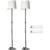 Ikea BARLAST Basic Minimalist Modern Lampada da Terra con Paralume Nero/Bianco, 150 cm, E27 - Set di 2