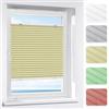 Victoria M. Indiva Lite Tenda Plissettata per Porte e Finestre Montaggio Senza Foratura con Supporto Klemmfix, 45 x 120 cm, Crema
