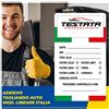 Social Crazy Adesivi etichette personalizzate - Tagliando auto cambio olio - Mod. Lineare Italia - Stampa Diretta U.V. su PVC non carta (GARANZIA 10 ANNI) (100)